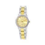 Ρολόι Hippy με δίχρωμο ατσάλινο μπρασελέ και χρυσό καντράν