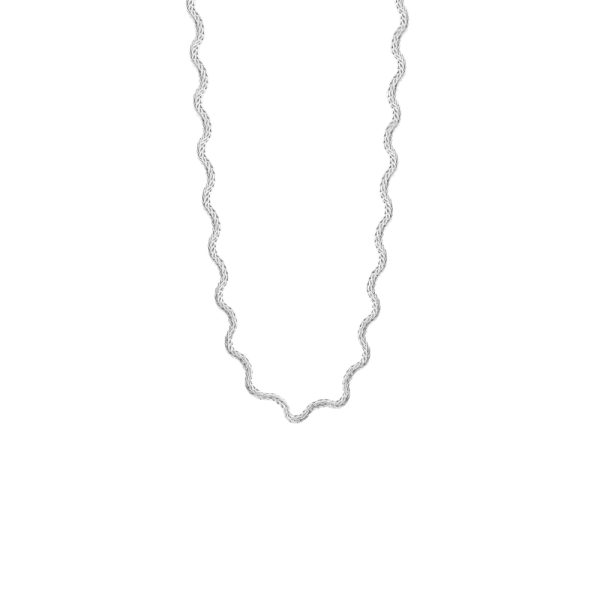 Αλυσίδα Desmos μεταλλική ασημί wavy 45 cm