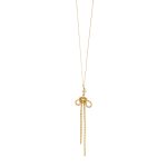 Κολιέ La Dolce Vita ασημένιο επίχρυσο με φιόγκο και πέρλα