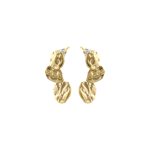 Σκουλαρίκια Links ατσάλινα επίχρυσα με σφυρήλατο στοιχείο