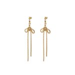 Σκουλαρίκια La Dolce Vita ασημένια επίχρυσα με φιόγκο και πέρλα