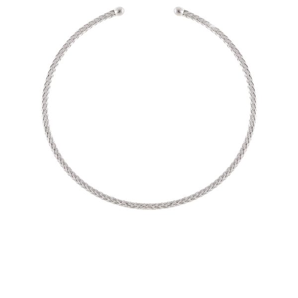 Κολιέ Links ατσάλινο σταθερό πλεκτό choker 0.4 cm