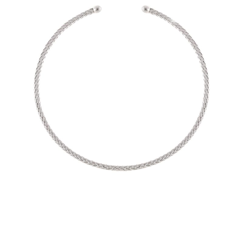 Κολιέ Links ατσάλινο σταθερό πλεκτό choker 0.4 cm