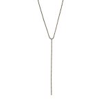 Κολιέ Retro μεταλλικό ροζ χρυσό "Υ" με πράσινα ζιργκόν