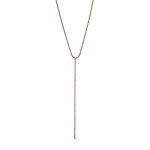 Κολιέ Retro μεταλλικό ροζ χρυσό "Υ" με λιλά ζιργκόν