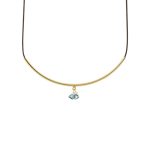 Κολιέ Symbols μαύρο κορδόνι με μεταλλικό επίχρυσο στοιχείο και μάτι με glitter