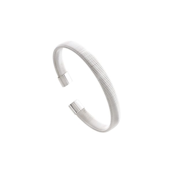 Βραχιόλι Links ατσάλινο σταθερό με γραμμές 0.8 cm