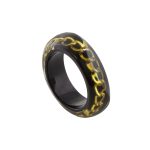 Βραχιόλι ρητίνης σταθερό μαύρο με συνθετική καδένα