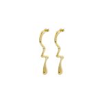 Σκουλαρίκια Links ατσάλινα επίχρυσα wavy