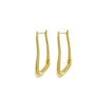 Σκουλαρίκια Links ατσάλινα επίχρυσα κρίκοι οβάλ