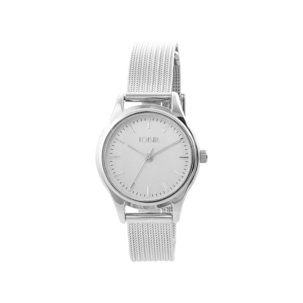 Ρολόι Mini Elegance με ατσάλινο mesh band και ασημί καντράν