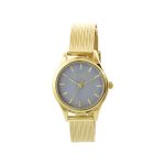 Ρολόι Mini Elegance με επίχρυσο ατσάλινο mesh band και γκρι καντράν