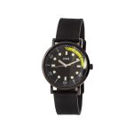 Ρολόι Urban με μαύρο λουράκι σιλικόνης και μαύρο καντράν