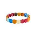 Βραχιόλι Pop μεταλλικό επίχρυσο ελαστικό με πολύχρωμο σμάλτο
