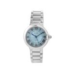 Ρολόι Timeless με ατσάλινο μπρασελέ και γαλάζιο καντράν