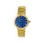 Ρολόι Timeless με επίχρυσο ατσάλινο μπρασελέ και μπλε καντράν