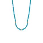 Κολιέ La Dolce Vita ασημένιο επίχρυσο με τιρκουάζ πέτρες