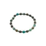 Βραχιόλι Men's ελαστικό με ατσάλινα στοιχεία και πράσινες πέτρες