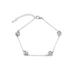 Βραχιόλι Happy Hearts ατσάλινο με λευκές καρδιές ζιργκόν