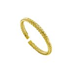 Βραχιόλι Links ατσάλινο επίχρυσο σταθερό πλεκτό 0.6 cm