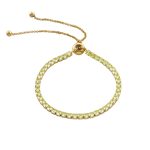 Βραχιόλι Festive ατσάλινο επίχρυσο ριβιέρα με peridot ζιργκόν