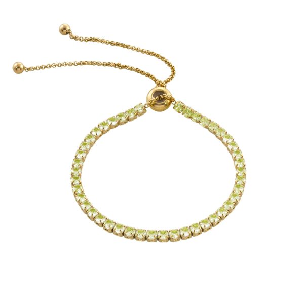 Βραχιόλι Festive ατσάλινο επίχρυσο ριβιέρα με peridot ζιργκόν