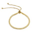 Βραχιόλι Festive ατσάλινο επίχρυσο ριβιέρα με champagne ζιργκόν