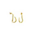 Σκουλαρίκια Links ατσάλινα επίχρυσα κυρτά