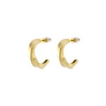 Σκουλαρίκια Links ατσάλινα επίχρυσα κρίκοι στριφτοί 2.5 cm