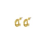 Σκουλαρίκια Links ατσάλινα επίχρυσα τριπλά κρικάκια στριφτά