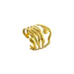 Δαχτυλίδι Links ατσάλινο επίχρυσο με σχέδιο