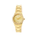 Ρολόι Hippy με επίχρυσο ατσάλινο μπρασελέ και χρυσό καντράν