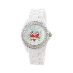 Ρολόι Loisir με συνθετικό πλαστικό μπρασελέ και λευκό καντράν με καρδιά