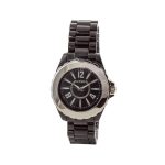 Ρολόι Loisir με μαύρο πλαστικό μπρασελέ και μαύρο καντράν