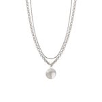 Κολιέ Links ατσάλινο διπλό με στοιχείο 1.7 cm