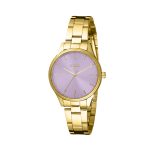 Ρολόι Miami με επίχρυσο ατσάλινο μπρασελέ και μωβ καντράν