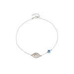 Βραχιόλι Lovely ασημένιο με μάτι, πέρλα και ματάκι