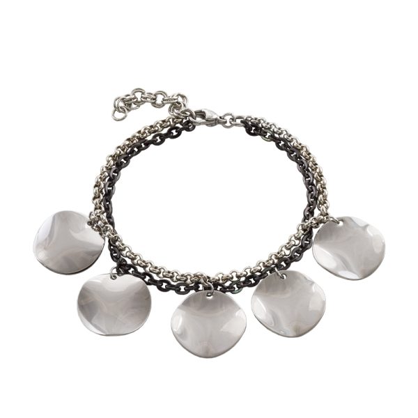 Βραχιόλι Links ατσάλινο διπλό δίχρωμο με στοιχεία