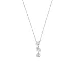 Κολιέ Happy Hearts ατσάλινο με τρία λευκά ζιργκόν