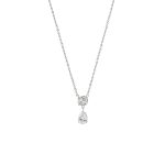Κολιέ Happy Hearts ατσάλινο με δύο λευκά ζιργκόν