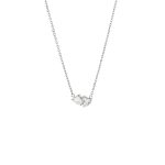 Κολιέ Happy Hearts ατσάλινο με δύο λευκές καρδιές ζιργκόν