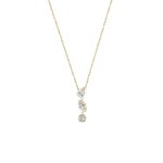 Κολιέ Happy Hearts ατσάλινο επίχρυσο με τρία λευκά ζιργκόν