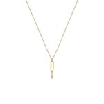 Κολιέ Lovely ασημένιο επίχρυσο με στοιχείο και λευκή πέρλα