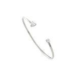 Βραχιόλι Happy Hearts ατσάλινο σταθερό με δύο λευκά ζιργκόν