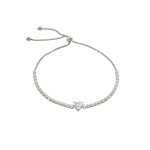 Βραχιόλι Festive ατσάλινο ριβιέρα με καρδιά και λευκά ζιργκόν