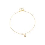 Βραχιόλι Lovely ασημένιο επίχρυσο με λευκή πέρλα και λευκό ζιργκόν