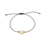 Βραχιόλι Lucky Charm μαύρο κορδόνι με μεταλλικό επίχρυσο στοιχείο με αστέρι