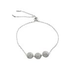 Βραχιόλι Fireball με ατσάλινη αλυσίδα και μεταλλικά στοιχεία με ασημί glitter