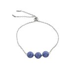 Βραχιόλι Fireball με ατσάλινη αλυσίδα και μεταλλικά στοιχεία με μπλε glitter