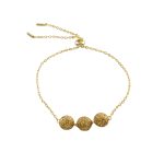 Βραχιόλι Fireball με επίχρυση ατσάλινη αλυσίδα και μεταλλικά στοιχεία με χρυσό glitter